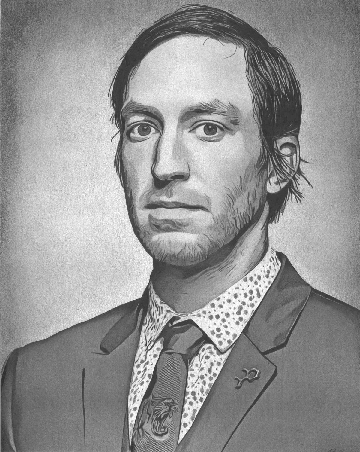 Seth Jennemann Fine Art Portrait Drawing - "Paint It Black" - Artwork Portrait