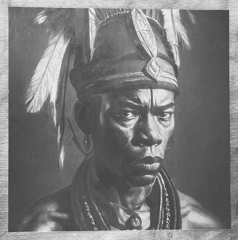 Seth Jennemann Portrait Fine Art Drawing - African Tribesman Adisa - Uncropped