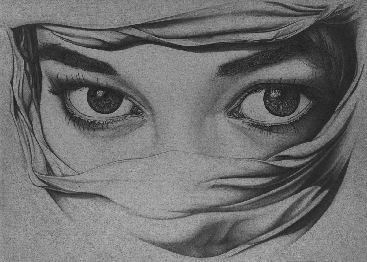 Seth Jennemann Fine Art Drawing - Eyes Scarf