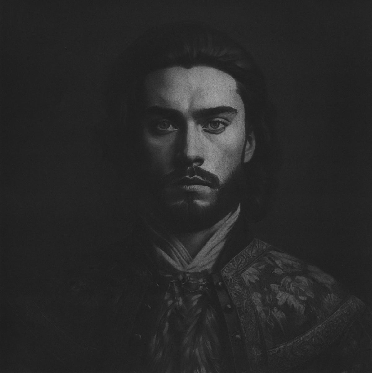 Original Fine Art Portrait Drawing Of Willem Mons By Seth Jennemann
