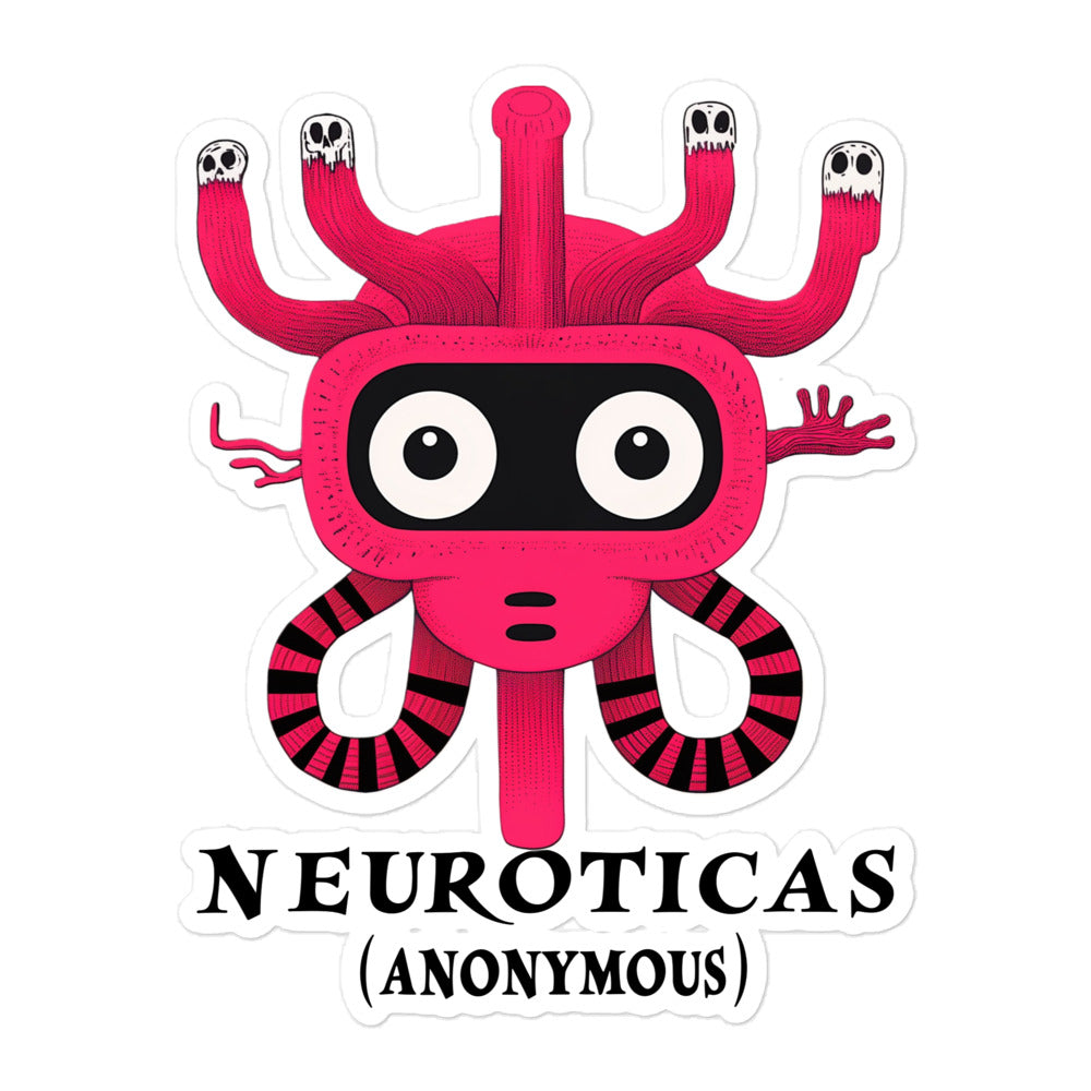 "Staring Into The Abyss But It Blinked First" - NEUROTICAS (Anonymous) Sticker